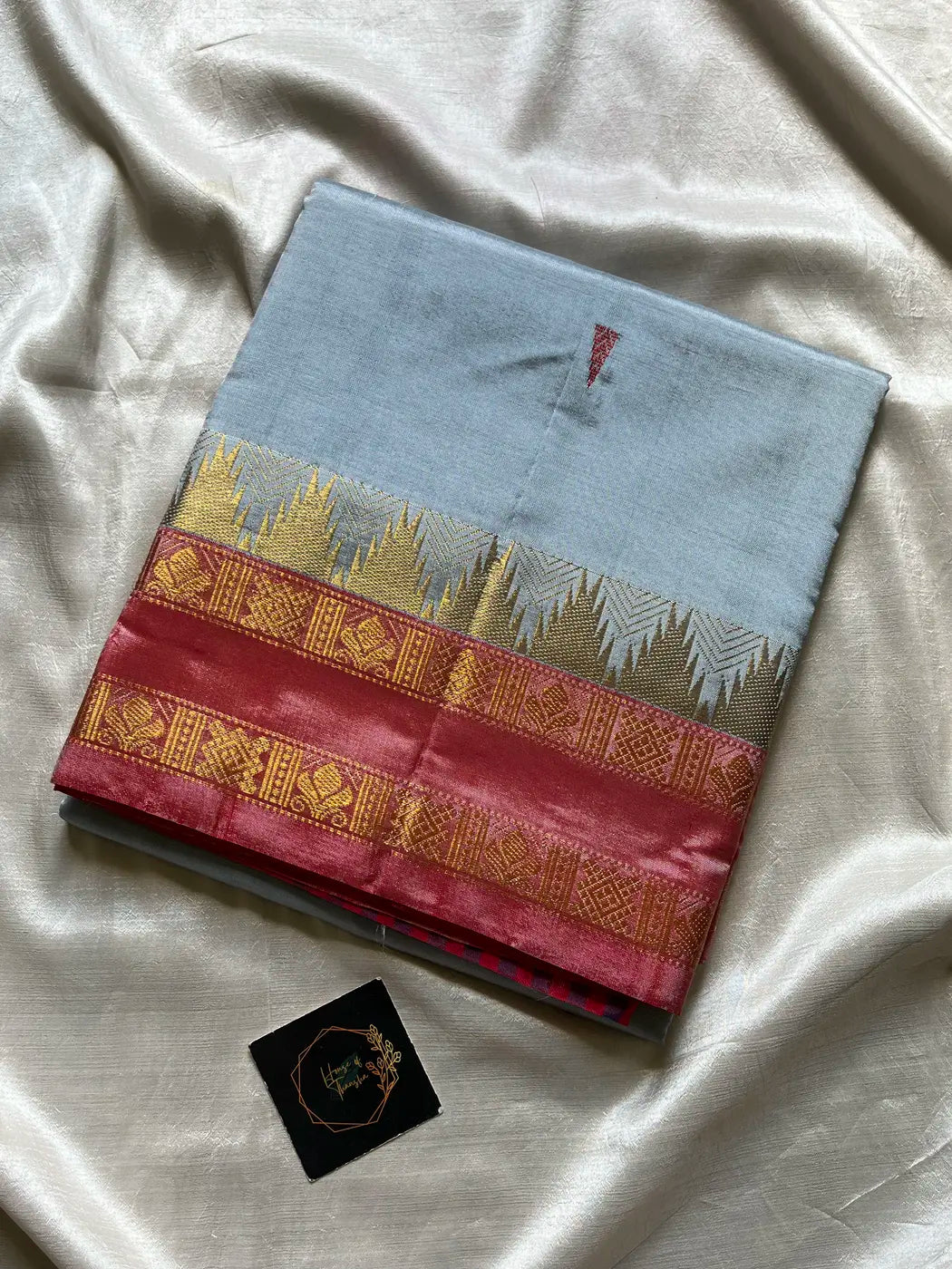 Vegan Silks | Chinnalampattu Saree – Silver