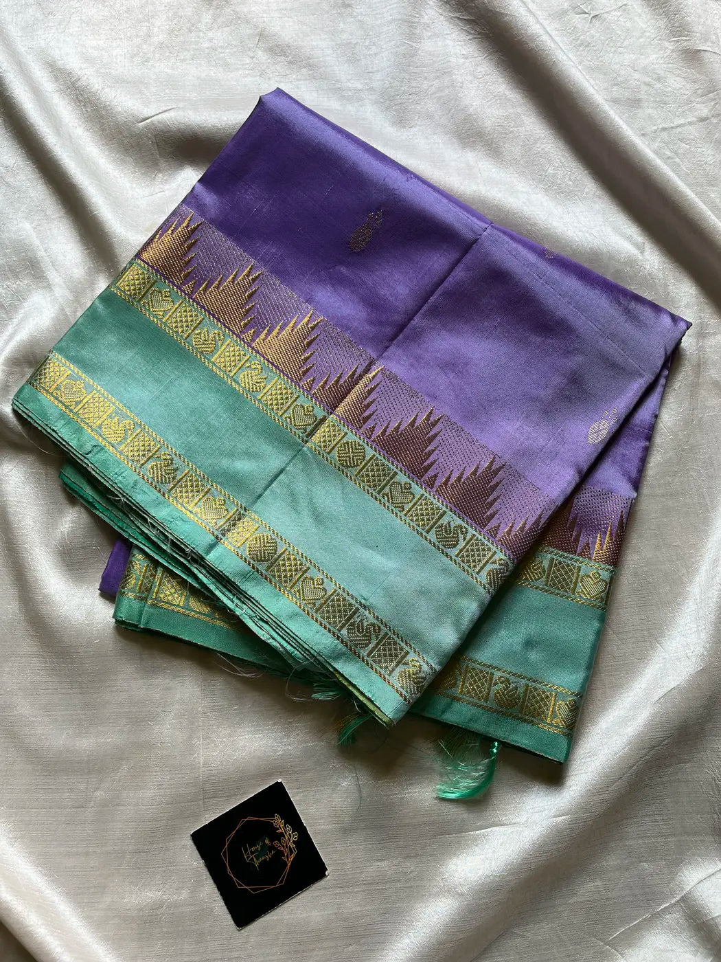 Vegan Silks | Chinnalampattu Saree – Lavender Teal