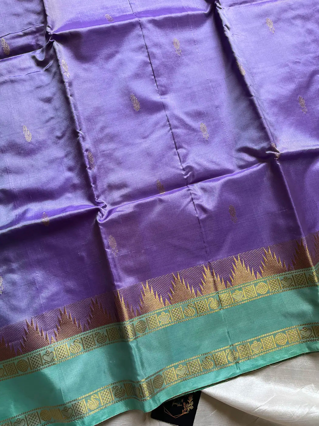 Vegan Silks | Chinnalampattu Saree – Lavender Teal