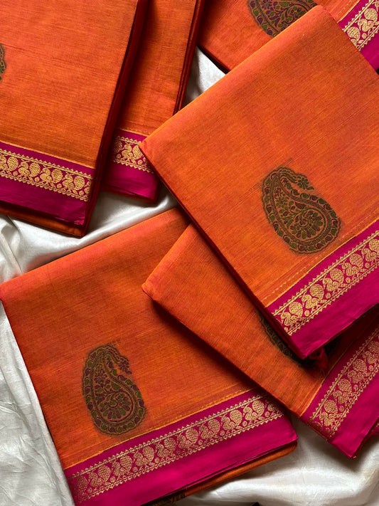 Zari & Thread Edit | Kanchi Cottons – Orange