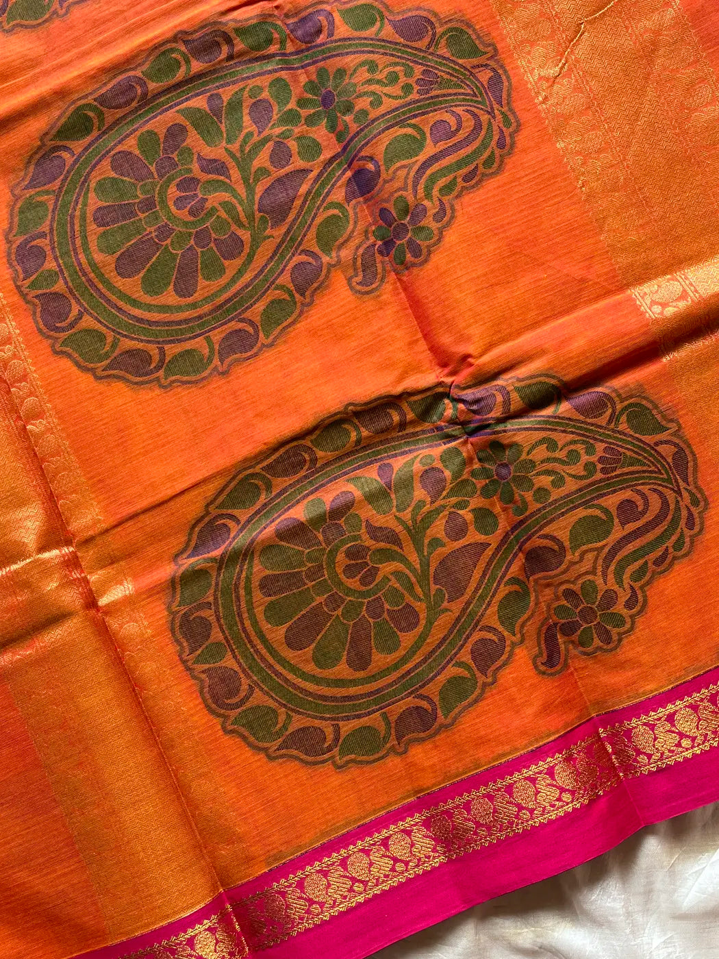 Zari & Thread Edit | Kanchi Cottons – Orange