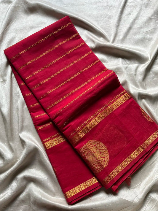 Throne Edit – Pink Chettinadu Cotton Saree