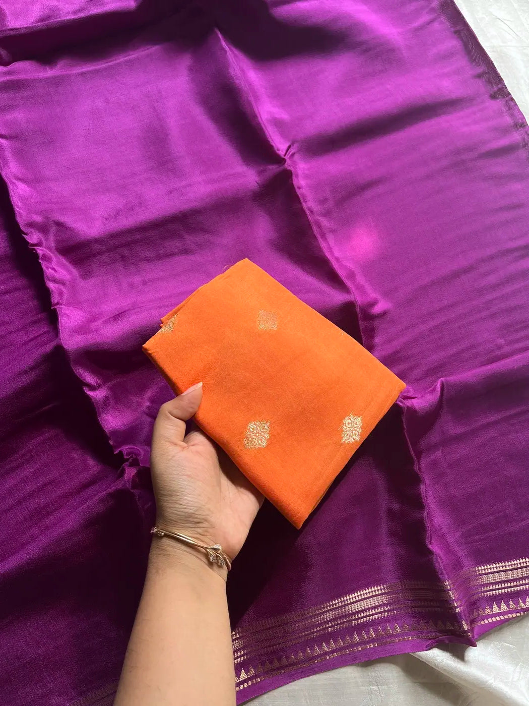 Semi Mysore Silk Saree – Purple