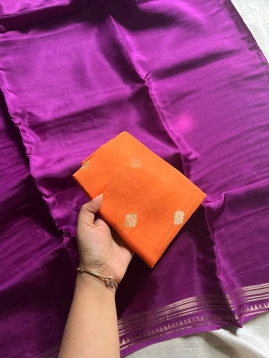 Semi Mysore Silk Saree – Purple