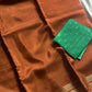 Semi Mysore Silk Saree – Mustard Brown