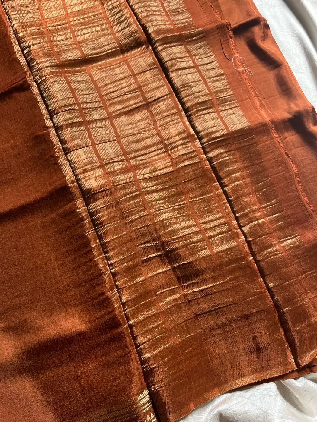 Semi Mysore Silk Saree – Mustard Brown