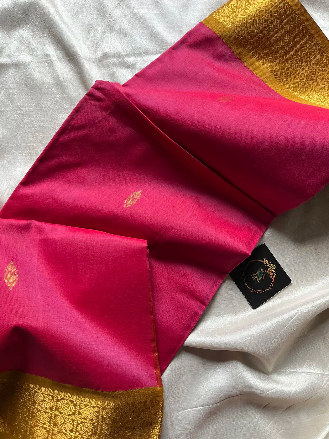 Throne Edit – Pink & Yellow 120 Counts Mercerised Chettinadu Cotton Saree