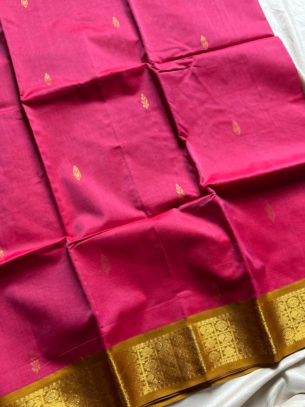 Throne Edit – Pink & Yellow 120 Counts Mercerised Chettinadu Cotton Saree