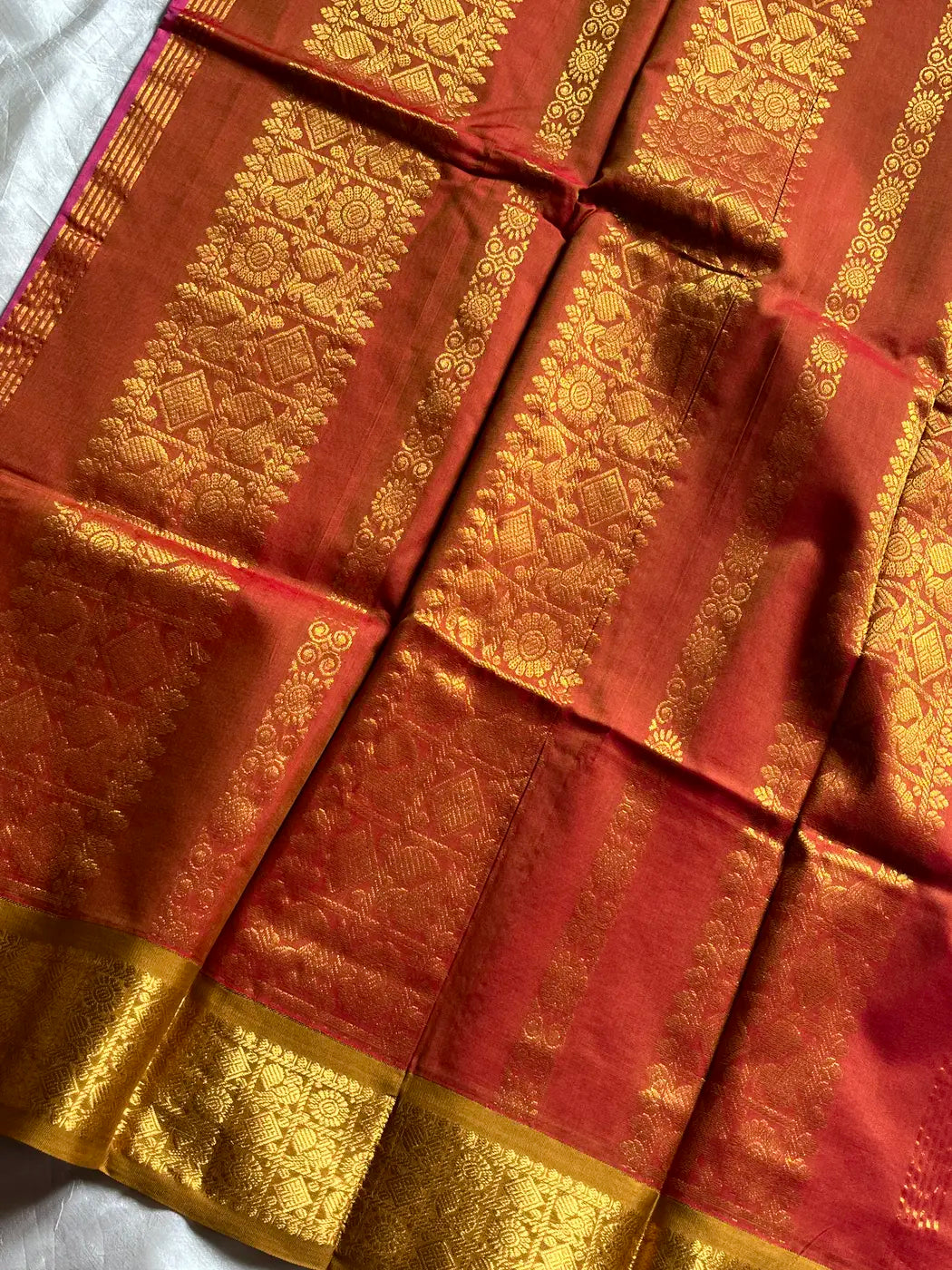 Throne Edit – Pink & Yellow 120 Counts Mercerised Chettinadu Cotton Saree