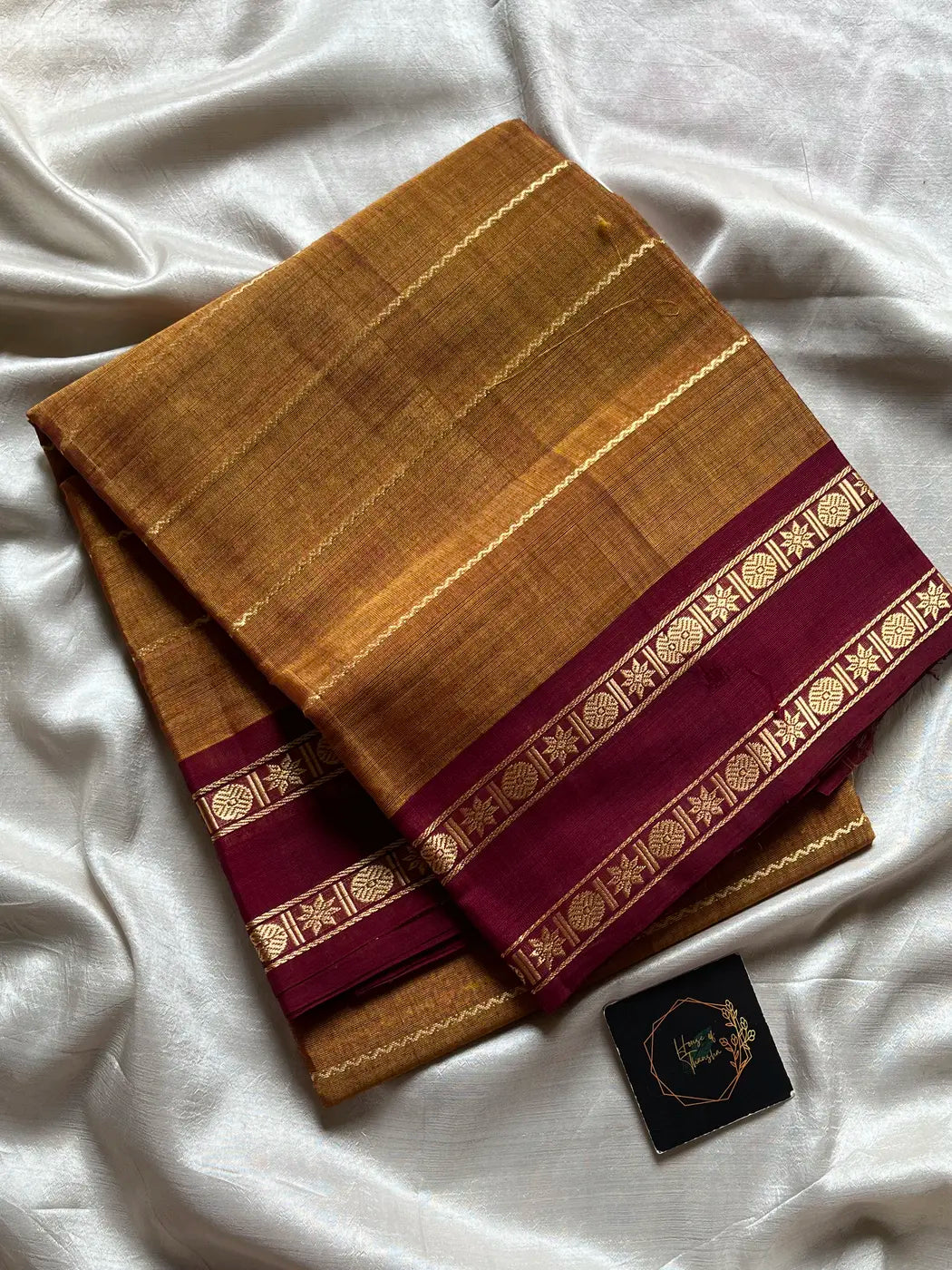 Devendra Saree – Mustard | Handloom Vegan silkcotton