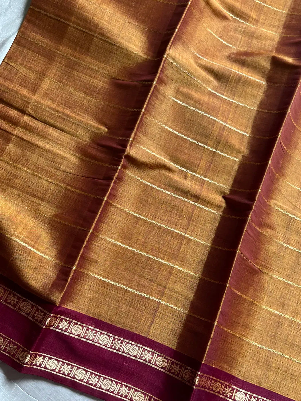 Devendra Saree – Mustard | Handloom Vegan silkcotton