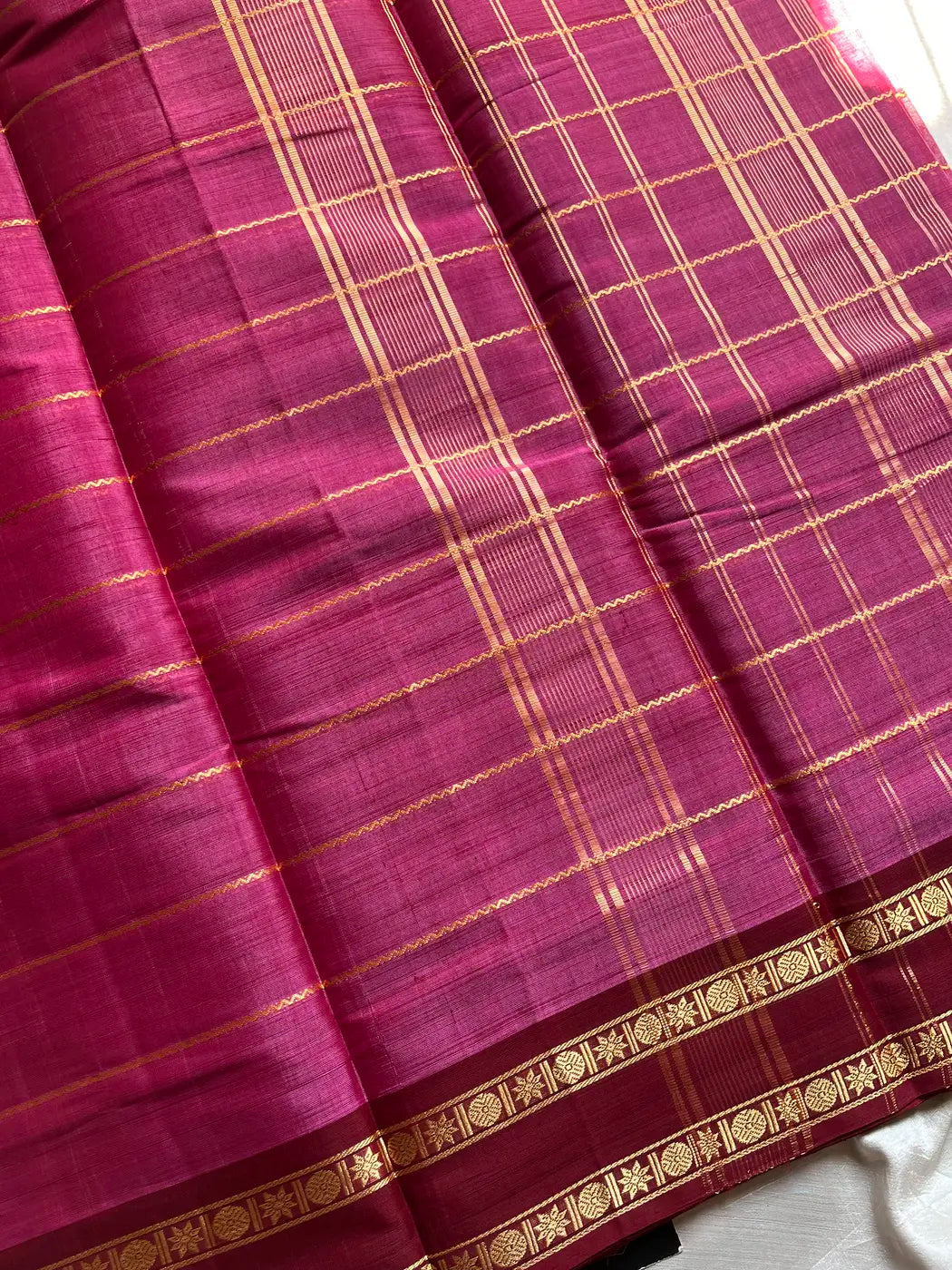 Devendra Saree – Rani Magenta | Handloom Vegan silkcotton