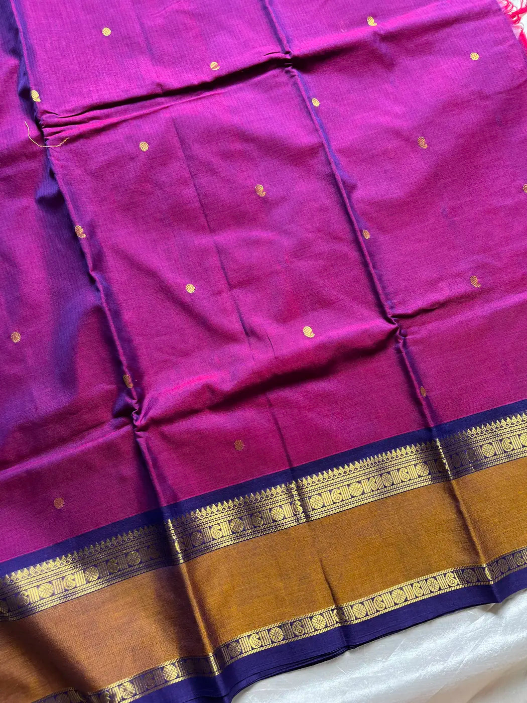 Throne Edit – Magenta Purple 120 Counts Mercerised Kanchi Cotton Saree