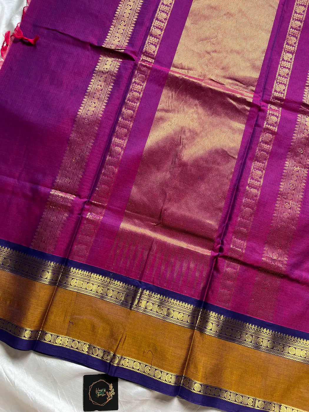 Throne Edit – Magenta Purple 120 Counts Mercerised Kanchi Cotton Saree