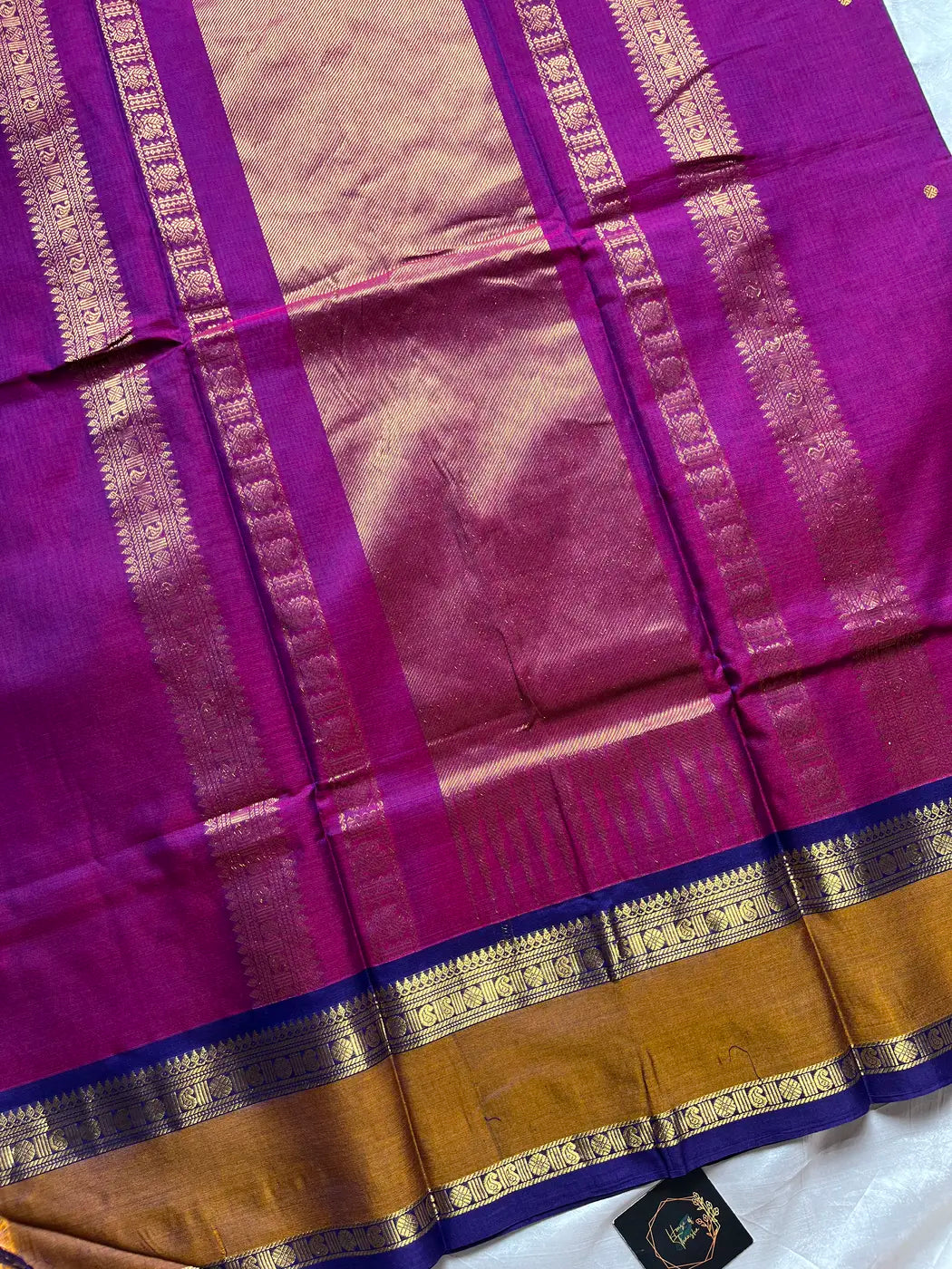 Throne Edit – Magenta Purple 120 Counts Mercerised Kanchi Cotton Saree