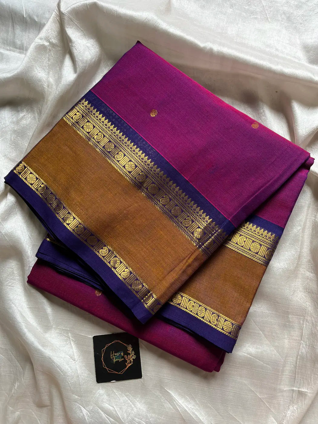 Throne Edit – Magenta Purple 120 Counts Mercerised Kanchi Cotton Saree