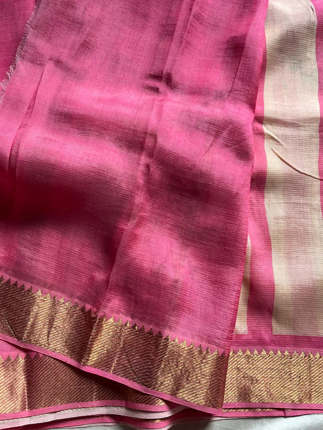 Mangalagiri Silkcotton Saree - Rose Blush