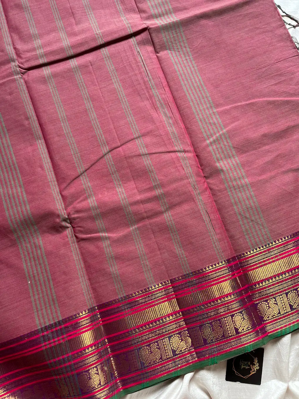 Subtle Weaves | Pastel Pink Kanchi Cotton Saree