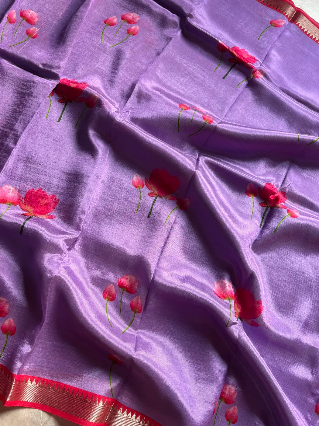 Mangalagiri Silkcotton Saree - Orchid Lilac