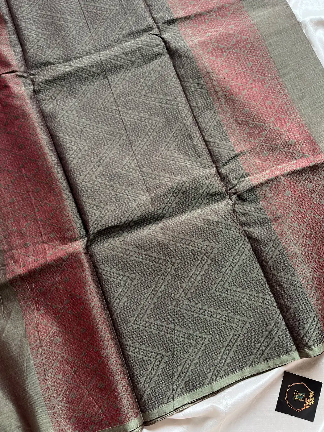 Minimal Edit – Grey 120 Counts Mercerised Kanchi Cotton Saree