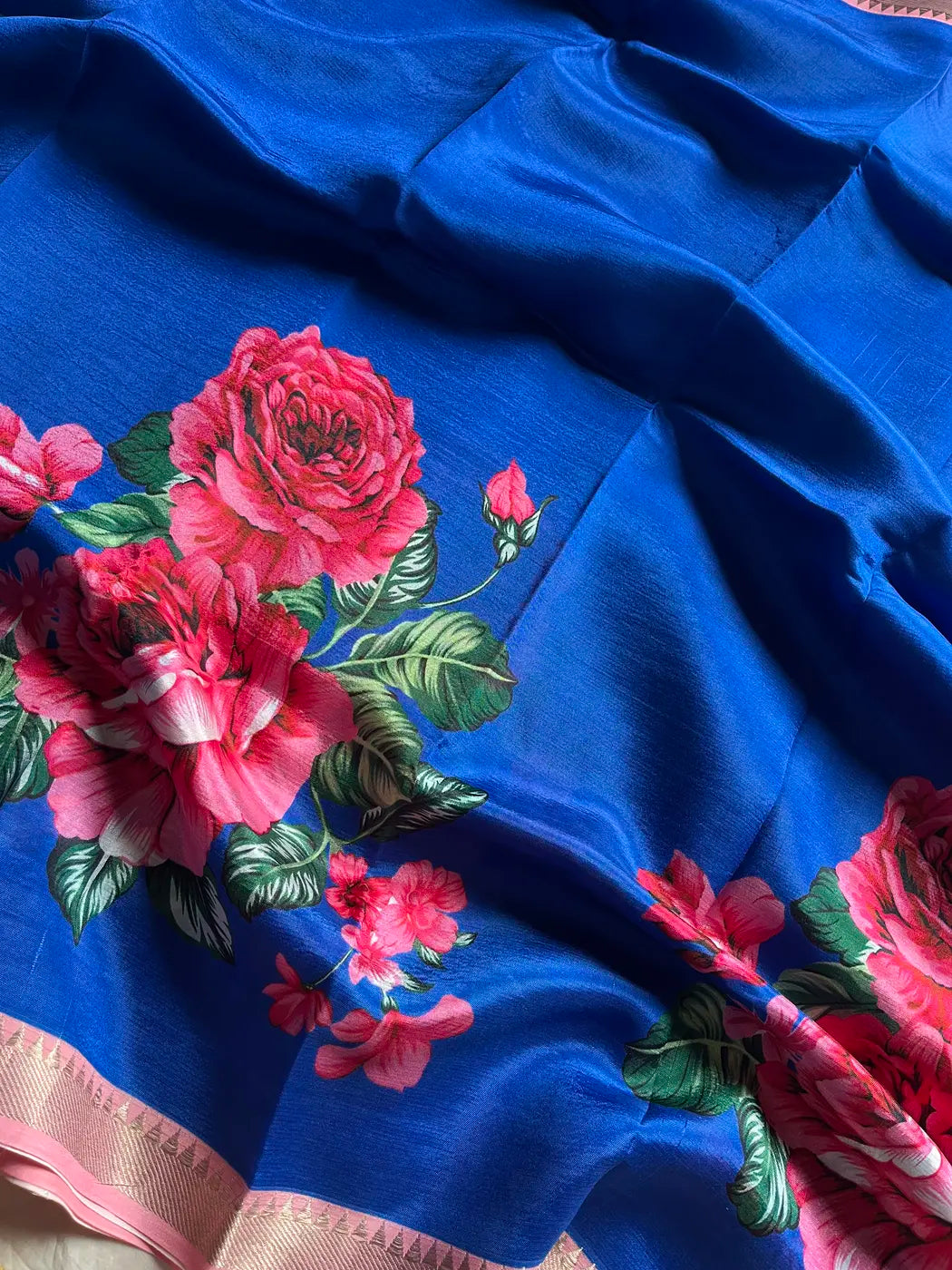 Mangalagiri Silkcotton Saree - Royal Blue