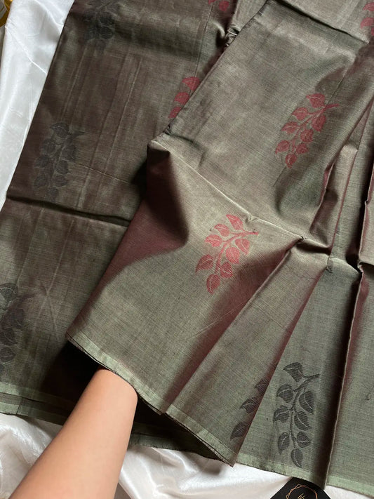Minimal Edit – Grey 120 Counts Mercerised Kanchi Cotton Saree