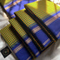 Maragatham – Green-yellow Korvai Kattam cotton saree with blue border | House of Thansha