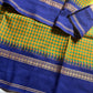 Maragatham – Green-yellow Korvai Kattam cotton saree with blue border | House of Thansha