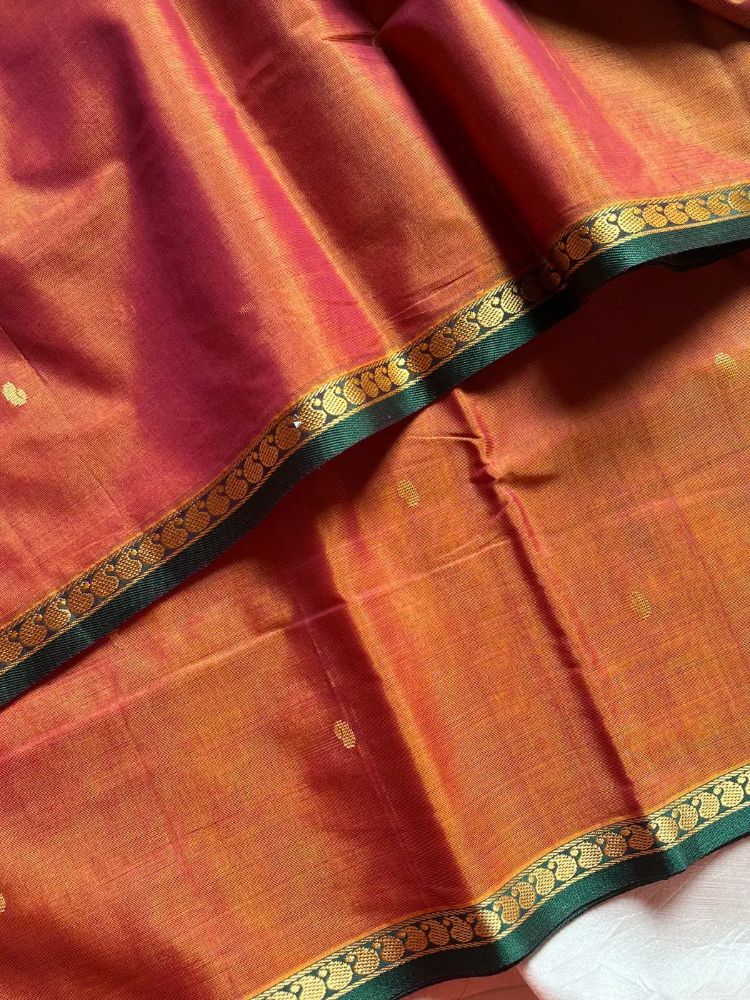Vegan Silk Saree – Bronze | Handloom