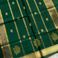 Vegan Silk Saree – Red & Green | Handloom Art Silk