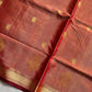 Vegan Silk Saree – Muted Brick Red | Handloom Art Silk