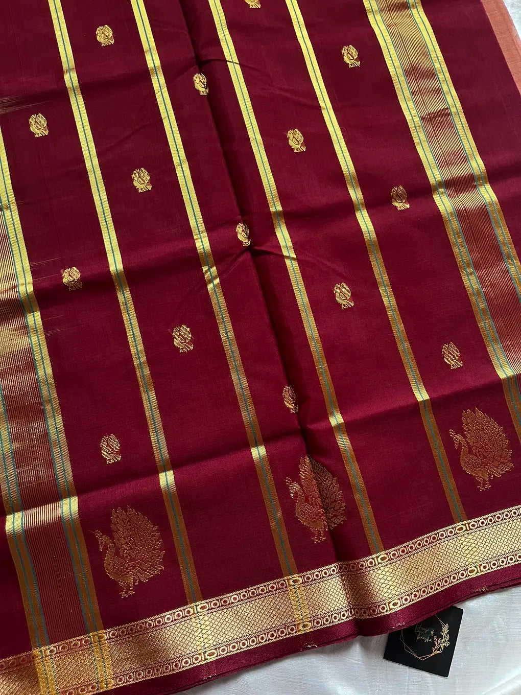 Vegan Silk Saree – Muted Brick Red | Handloom Art Silk