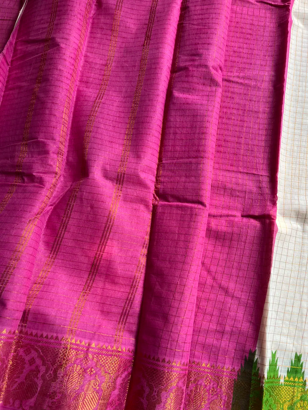 Sungudi Cotton Saree - Ganga Jamuna Border