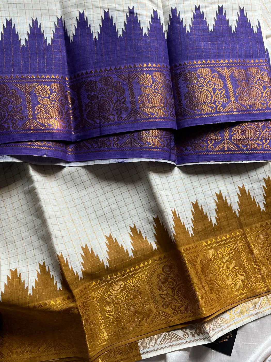 Sungudi Cotton Saree - Ganga Jamuna Border