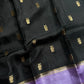 Banarasi Crepe Silk Saree – Black & Lavender
