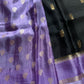 Banarasi Crepe Silk Saree – Black & Lavender