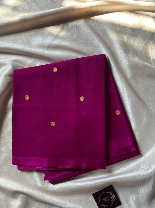 Vegan Silk Saree – Magenta | Handloom
