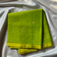 Vegan Silk Saree – Parrot Green | Handloom