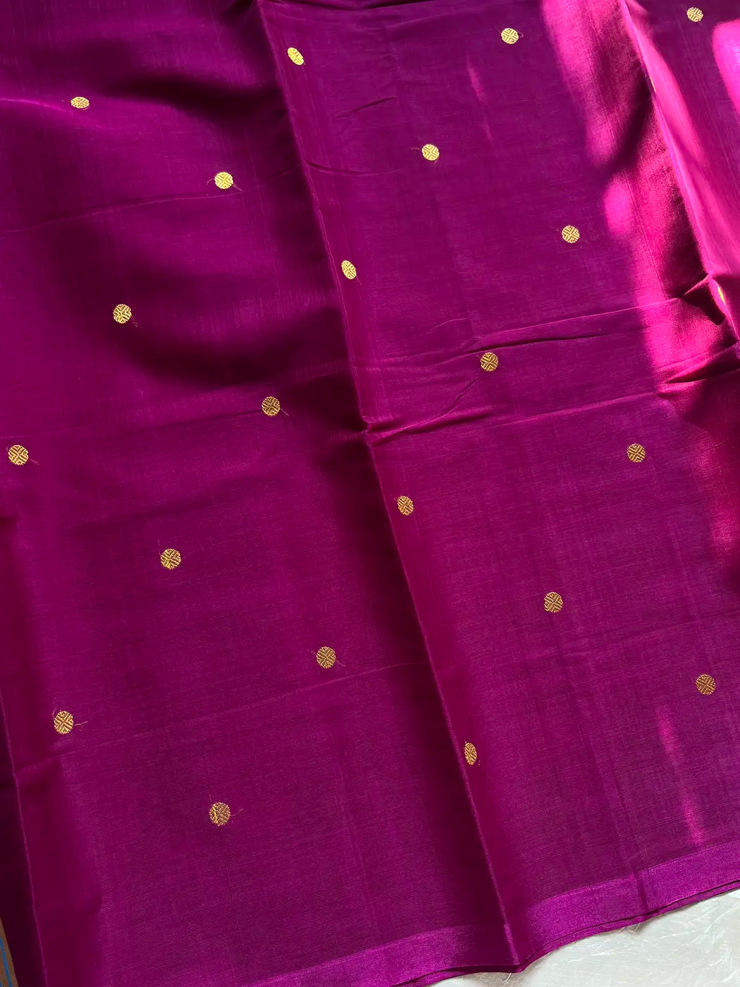 Vegan Silk Saree – Magenta | Handloom