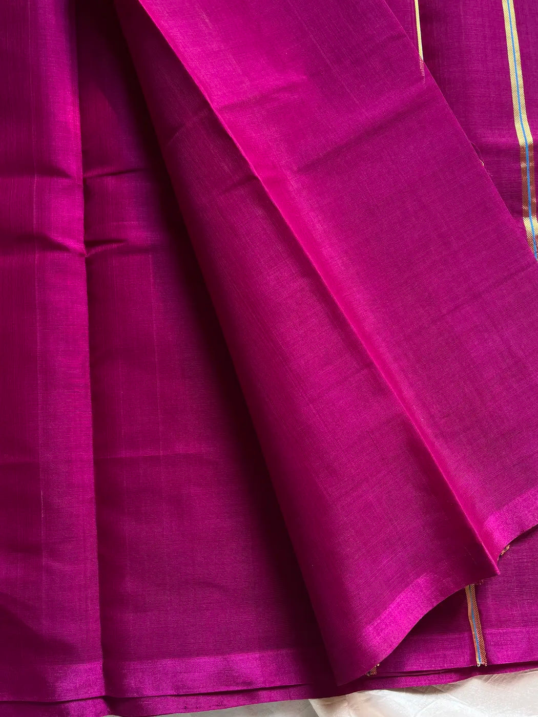 Vegan Silk Saree – Magenta | Handloom