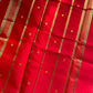 Vegan Silk Saree – Coral Red | Handloom