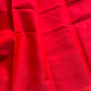 Vegan Silk Saree – Coral Red | Handloom
