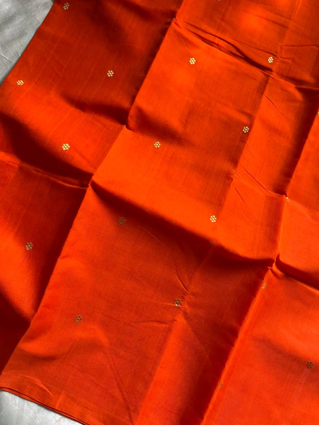 Vegan Silk Saree – Orange | Handloom