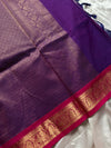 Throne Edit – Purple Checks Kanchi Cotton Saree (120-Count Mercerised)