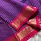 Throne Edit – Purple Checks Kanchi Cotton Saree (120-Count Mercerised)