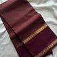 Mini Kattam – Coffee Brown & Plum Checked Chettinadu Cotton Saree