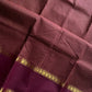 Mini Kattam – Coffee Brown & Plum Checked Chettinadu Cotton Saree