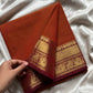 Subtle Weaves | Rust Orange Kanchi Cotton Saree