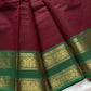 Vintage Loom Edit | Dark Maroon Kanchi Cotton Saree