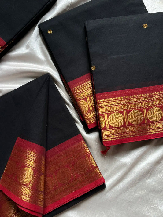 Vintage Loom Edit | Black Kanchi Cotton Saree